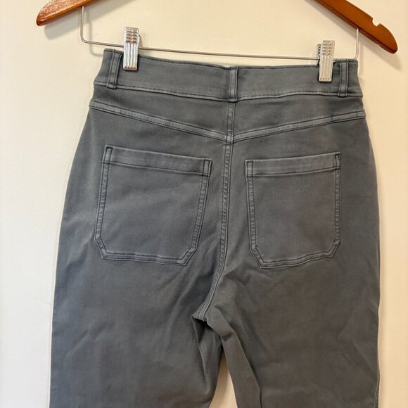 Spanx Pants Twill Straight Leg Pant Stretch NWT Size Small Hazy Blue Grey Cargo - Picture 13 of 15